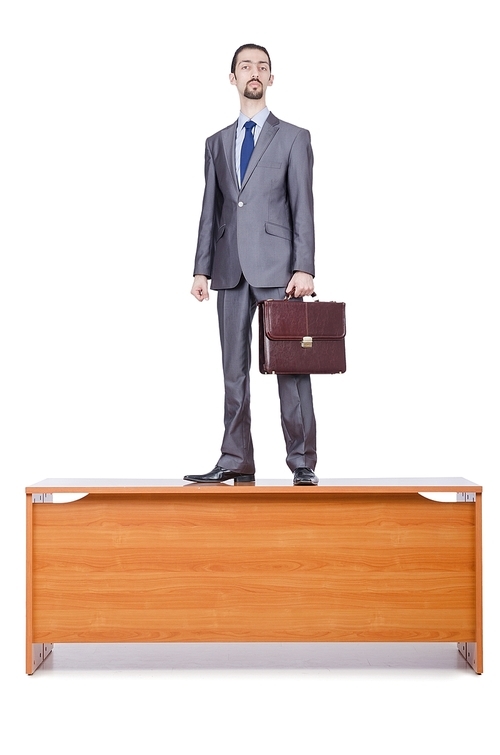 Young businessman isolated on the white