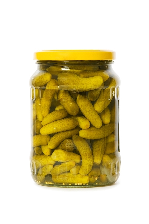 Can of cucumbers isolated on the white