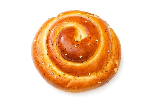 Fresh bun isolated on the white background