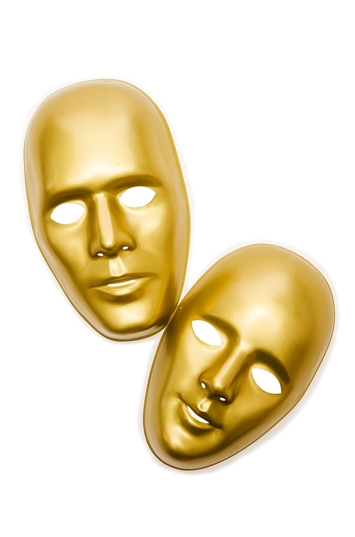 Shiny masks isolated on white