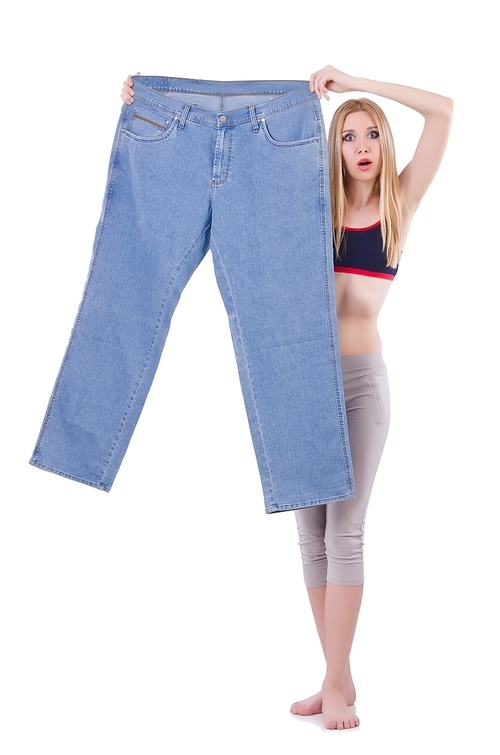 Dieting concept with oversize jeans