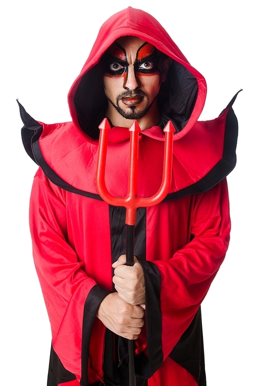 Man devil in red costume