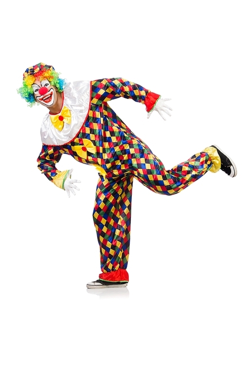 Funny clown isolated on white