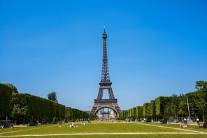 Eiffel tower on bright summer day