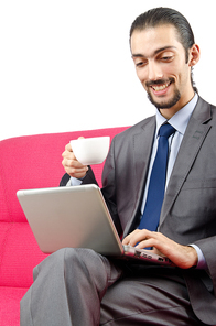 Man sitting on the sofa