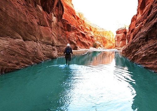 Tourist in canyon