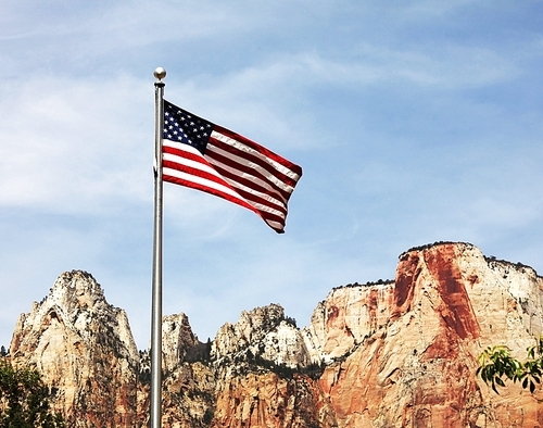 Flag in vountain