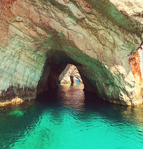 Beautiful sea landscapes on Zakynthos Island in Greece