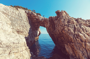 Beautiful sea landscapes on Zakynthos Island in Greece