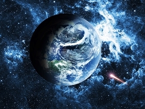 blue  planet earth  in space.