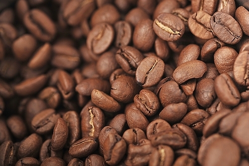 roasted coffee beans  close up|background