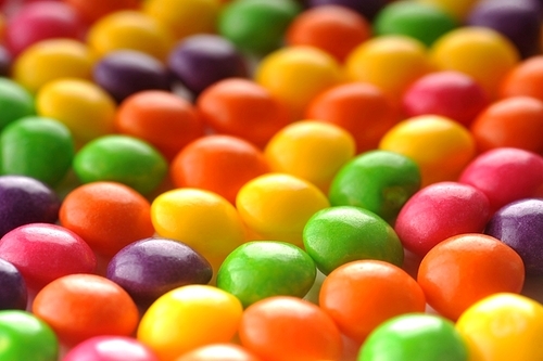 many color candy as  background