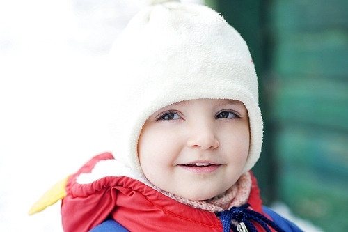 little girl in winter parka portrait