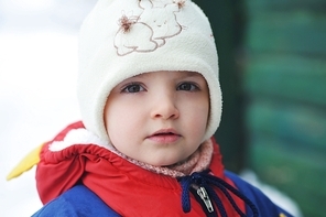 little girl in winter parka portrait
