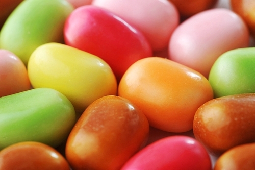 Bright  multi-colour candies in sugar glaze