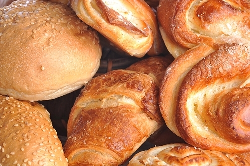 fresh baked bread close up