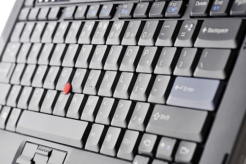 black keyboard of  computer close up