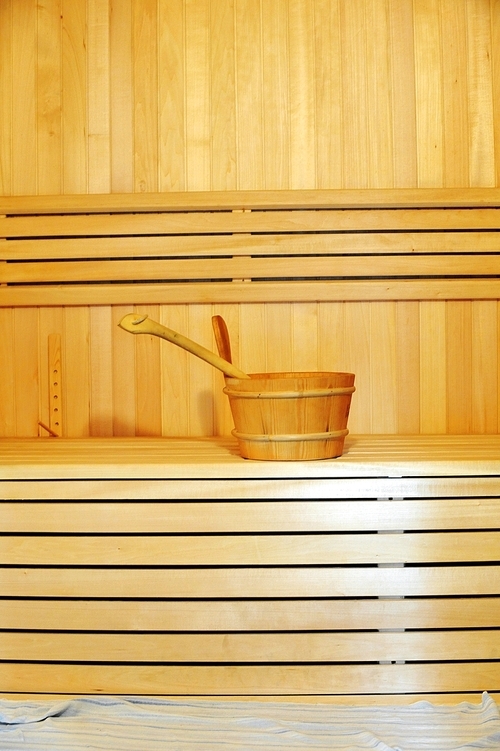 bathing wash-tub and  scoop in  sauna
