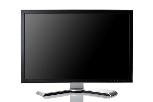 black monitor isolated on white