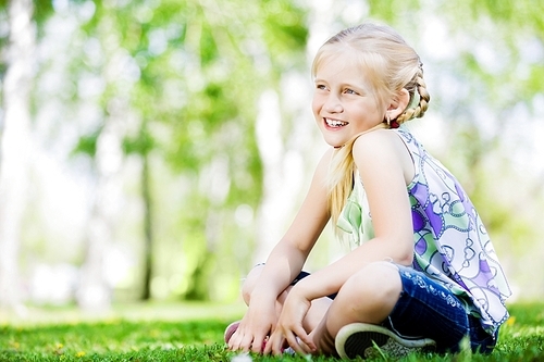 Little girl in park