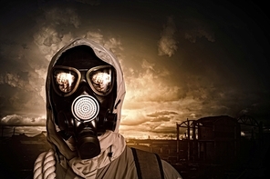 Man in gas mask