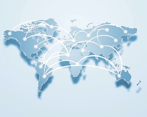 Image of a light blue world map