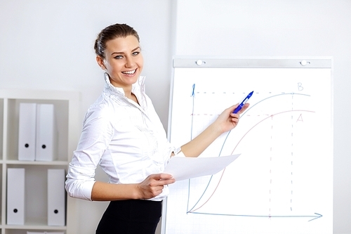 Portrait of young business woman in office