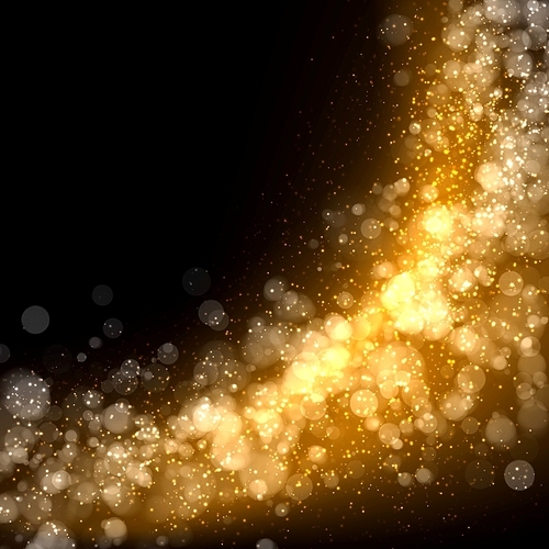 Gold colour bokeh abstract light background. Illustration