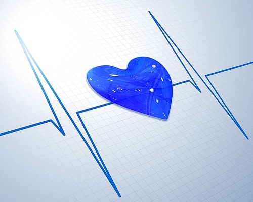 Image of heart beat picture on a colour background