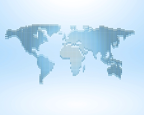 Image of a light blue world map