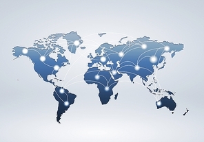 Image of a light blue world map