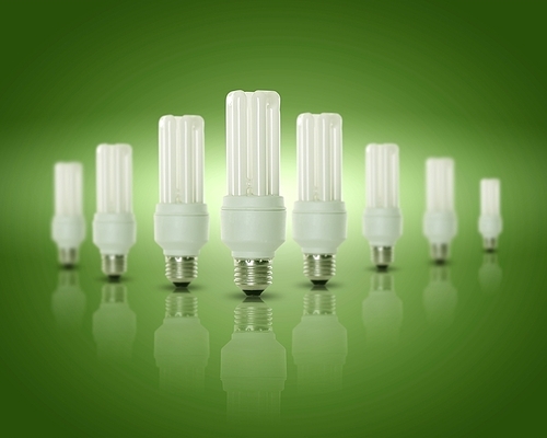 Energy efficient CFL compact fluorescent light bulb lamp