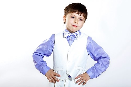 Portrait of a little boy dressed for a celebration