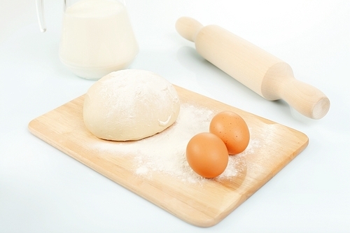 Different products to make bread on the table