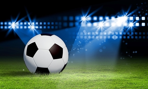 Black and white football or soccer ball|colour illustration