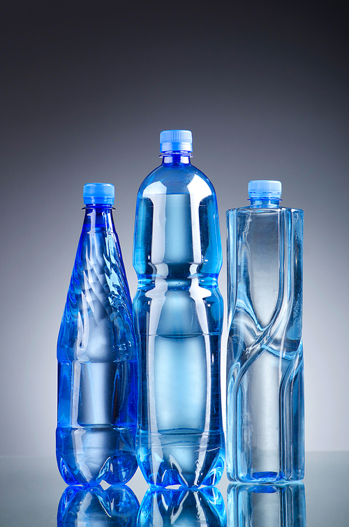 Water bottles as healthy drink concept