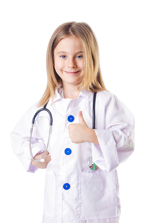 Little girl in doctor costume