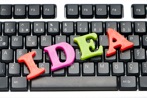 Ideas concept with letters on the keyboard