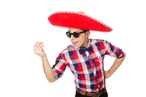 Funny mexican with sombrero in concept