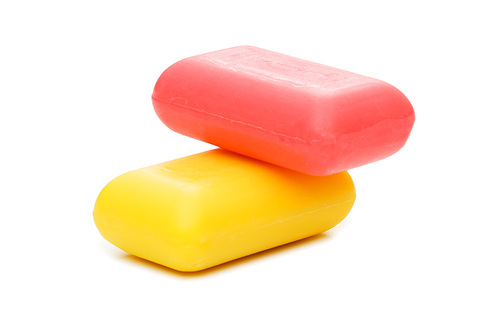 Stack of soap isolated on the white