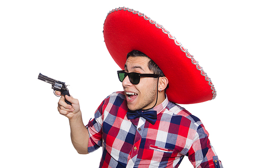 Funny mexican with sombrero hat