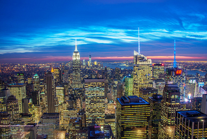 Famous skyscrapers of New York at night