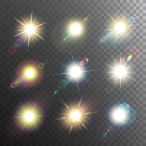 sunshine design elements icon set glowing a semi transparent black  vector illustration