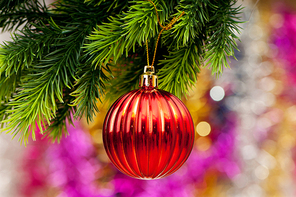 Christmas decoration on the fir tree