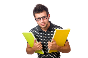 Young student isolated on the white background