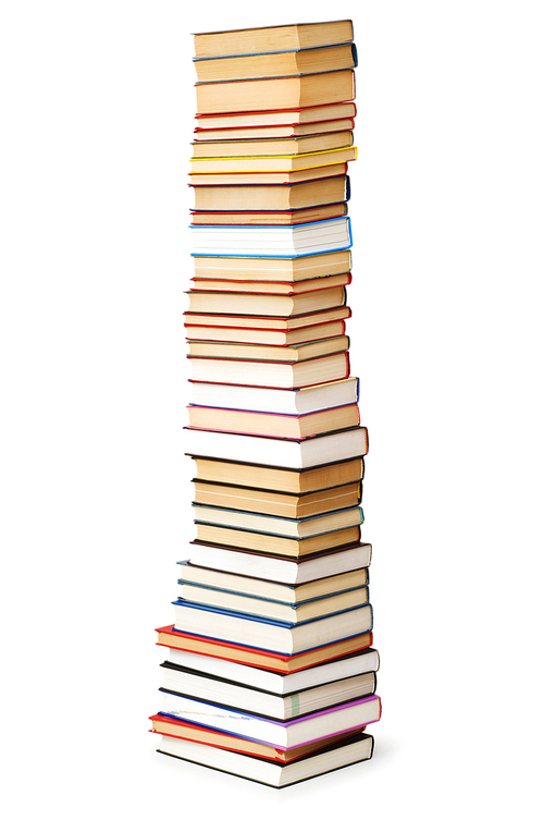 Stack of books isolated on the white