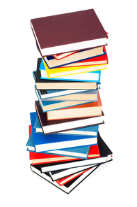 Stack of books isolated on the white