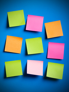 Reminder notes on the bright colorful paper