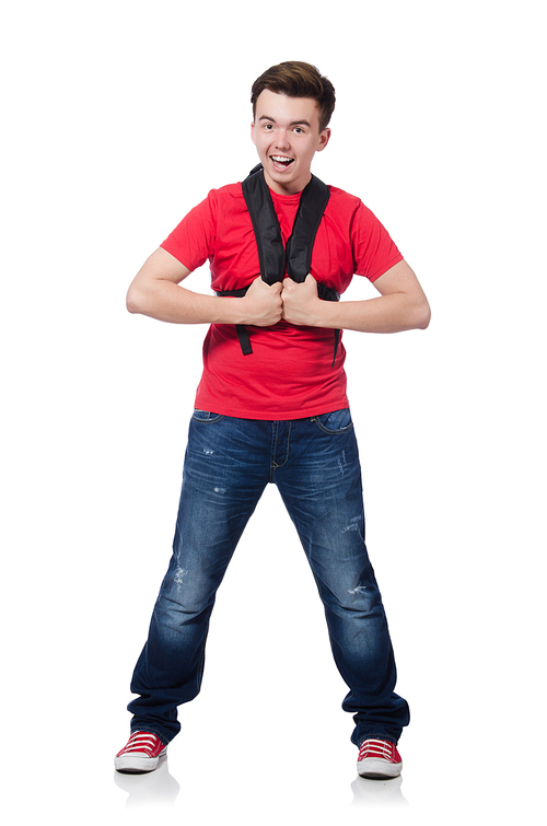 Young student isolated on the white background