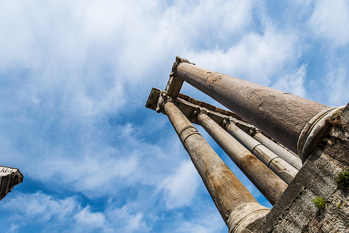 Ruins in ancient Roma on summer day